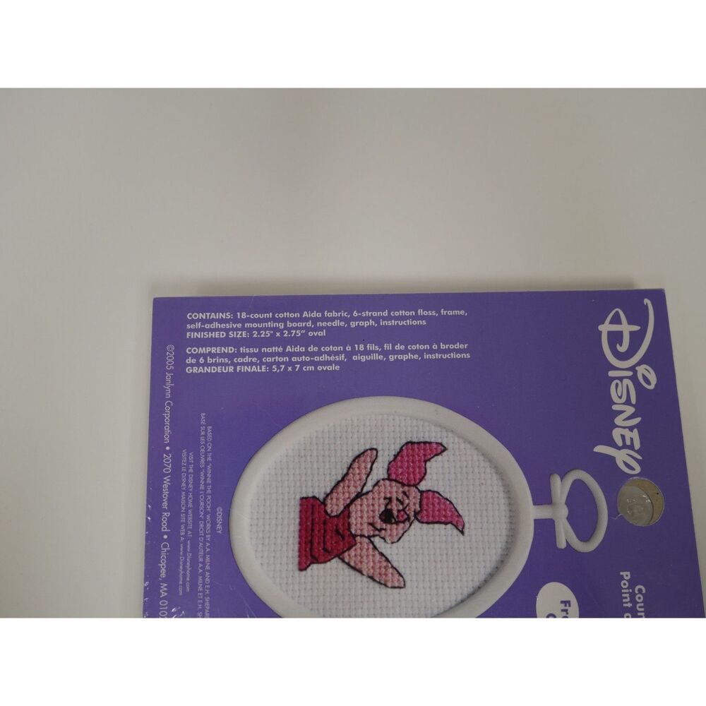 Disney Piglet Counted Cross Stitch Kit with Frame Janlynn #1133-89 Sealed - Picture 3 of 3
